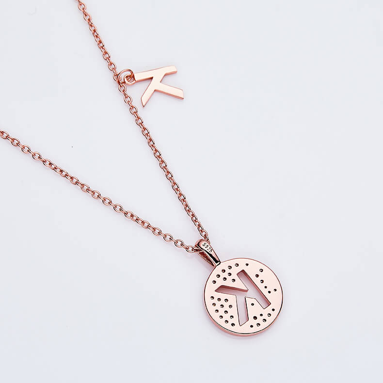 Initial alphabet K Moissanite pendant necklace