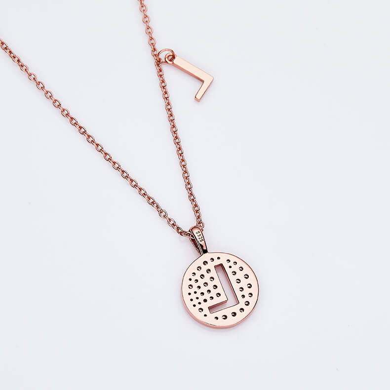 Initial alphabet L Moissanite pendant necklace