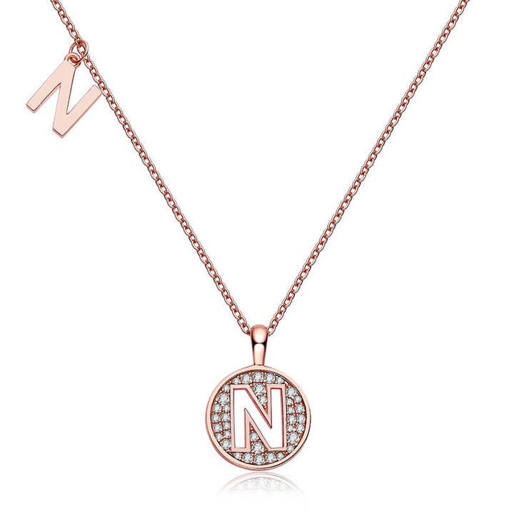 Initial alphabet N Moissanite pendant necklace