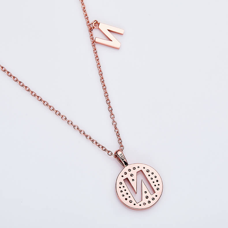 Initial alphabet N Moissanite pendant necklace