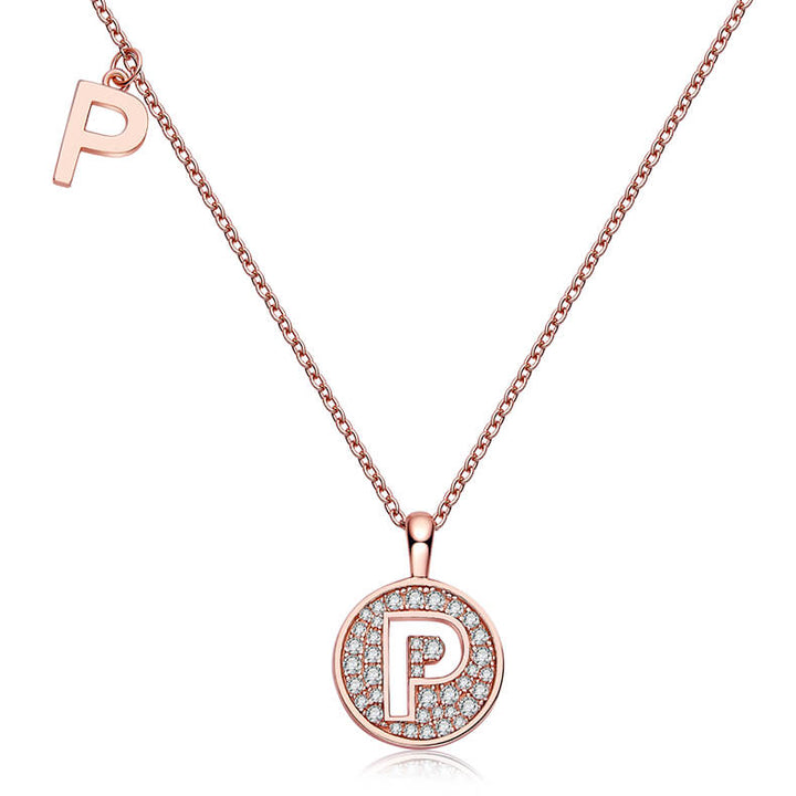 Initial alphabet P Moissanite pendant necklace