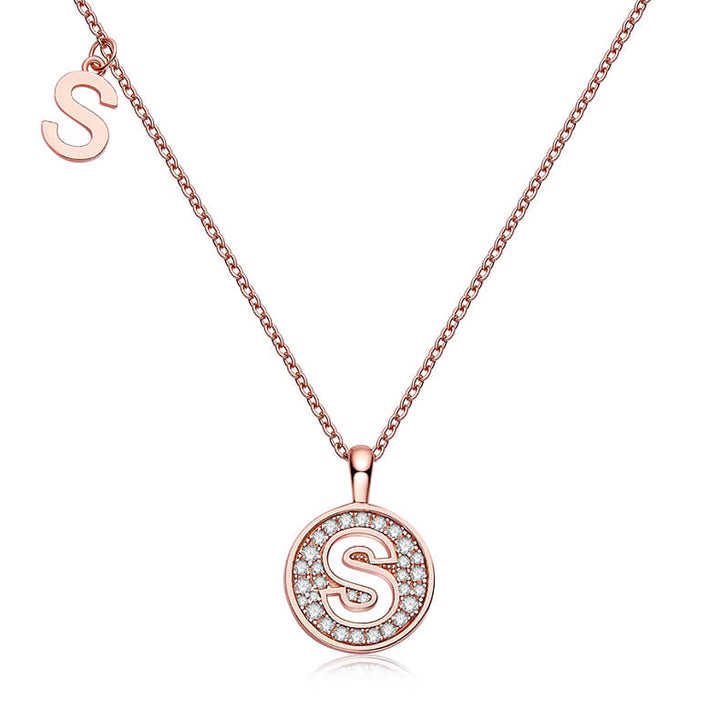Initial alphabet S Moissanite pendant necklace