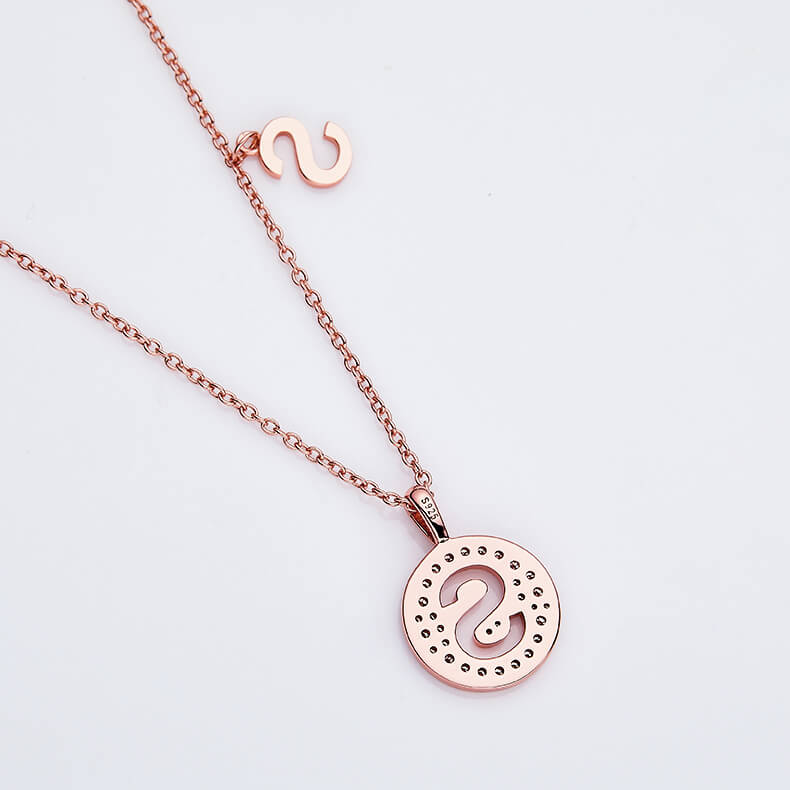 Initial alphabet S Moissanite pendant necklace