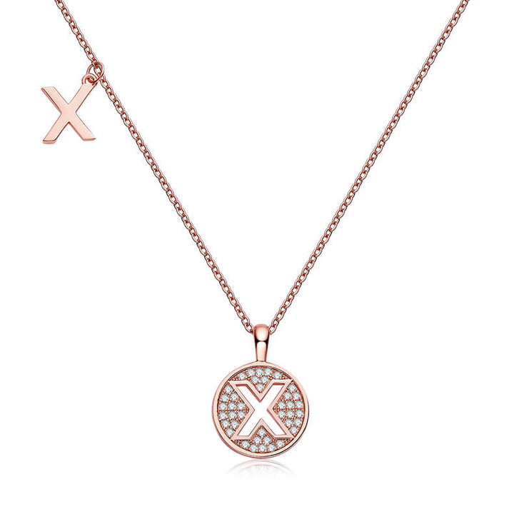 Initial alphabet X Moissanite pendant necklace