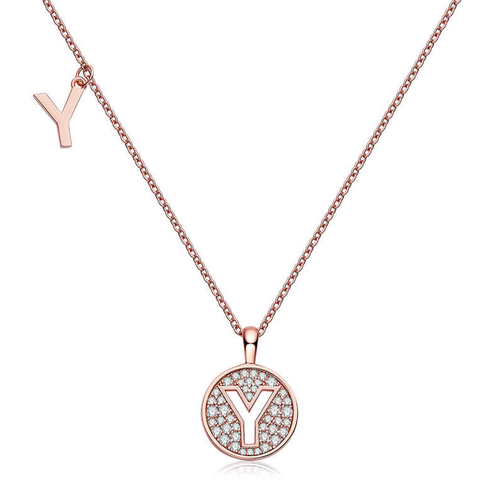 Initial alphabet Y Moissanite pendant necklace
