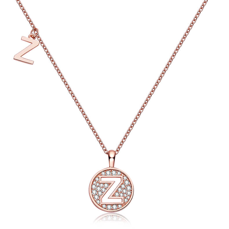 Initial alphabet Z Moissanite pendant necklace