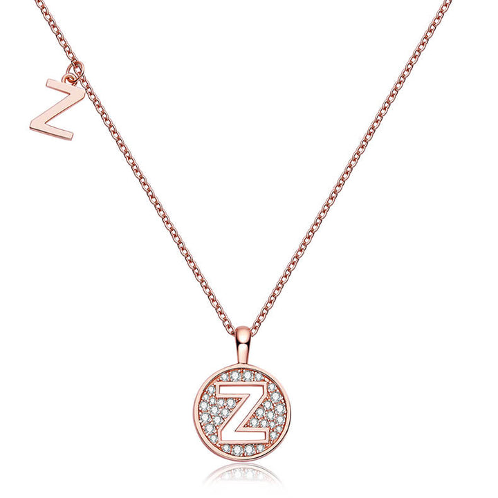 Initial alphabet Z Moissanite pendant necklace