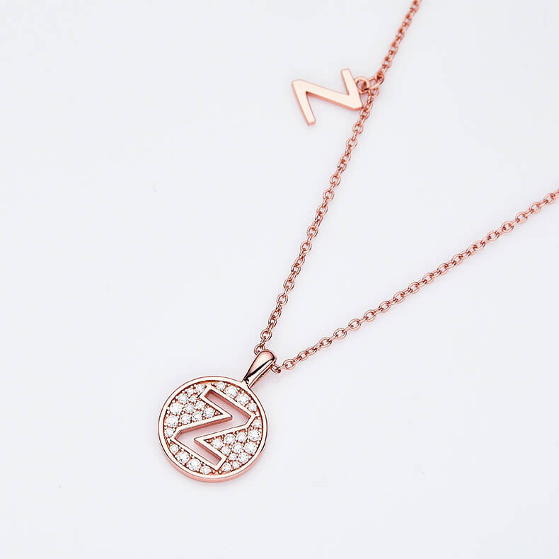Initial alphabet Z Moissanite pendant necklace