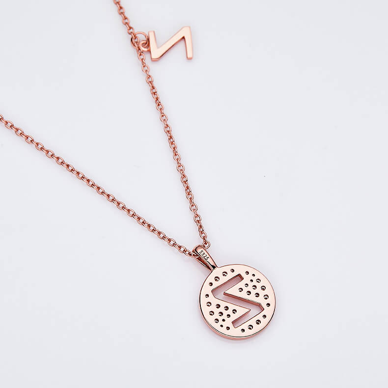 Initial alphabet Z Moissanite pendant necklace