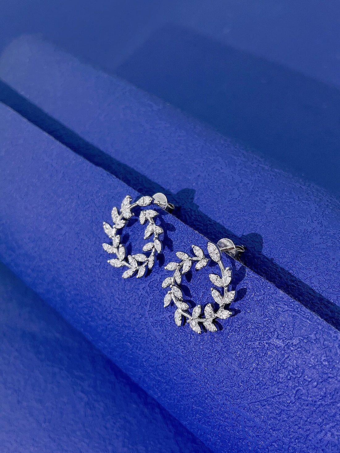 Olive shaped marquise cut lab grown diamond earrings stud
