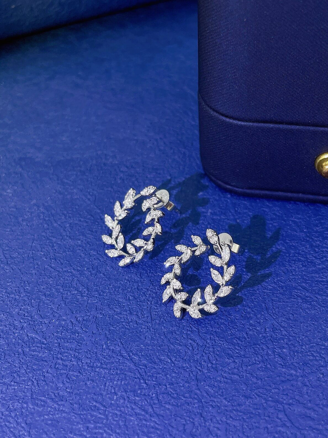 Olive shaped marquise cut lab grown diamond earrings stud
