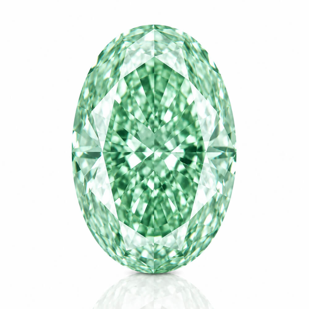 2.13ct VVS2 Oval Cut Lab Grown Green Diamond