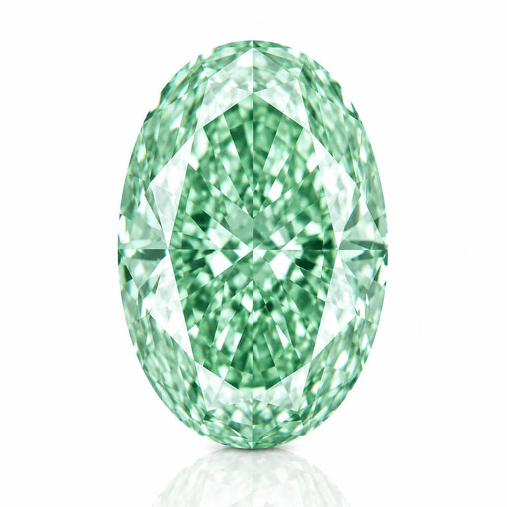 2.13ct VVS2 Oval Cut Lab Grown Green Diamond
