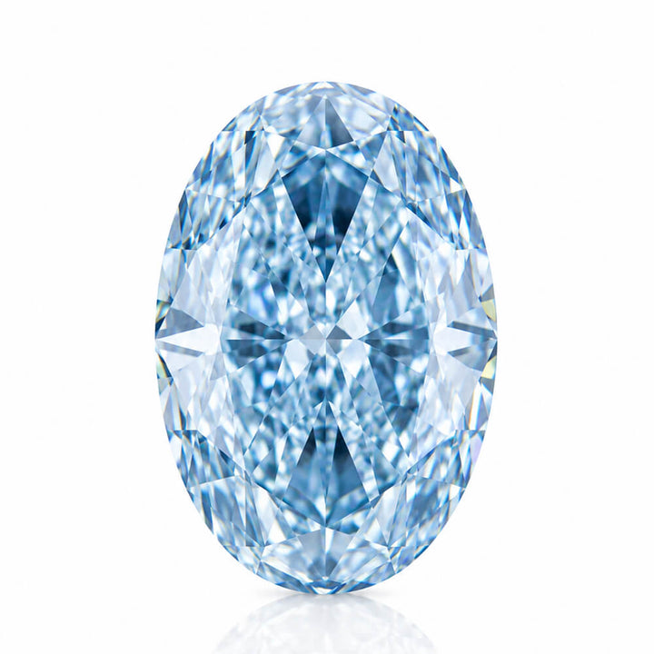 4.74ct VS1 Oval Cut Lab Grown Blue Diamond