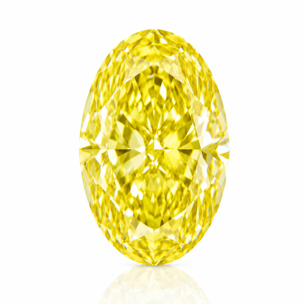 2.08ct VVS2 Oval Cut Lab Grown Yellow Diamond