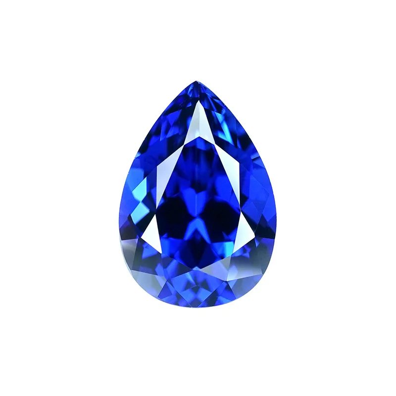 Pear Cut Lab Grown Blue Sapphire