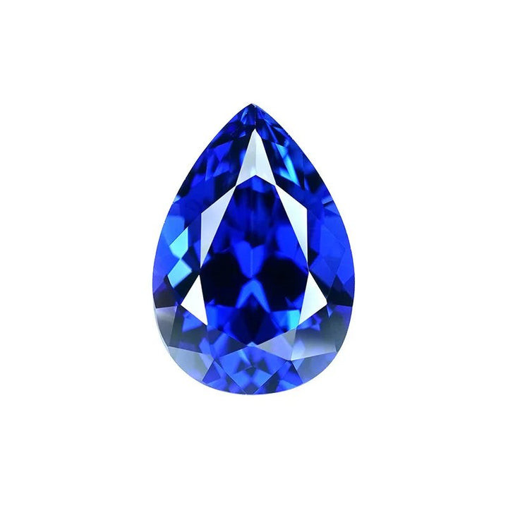 Pear Cut Lab Grown Blue Sapphire