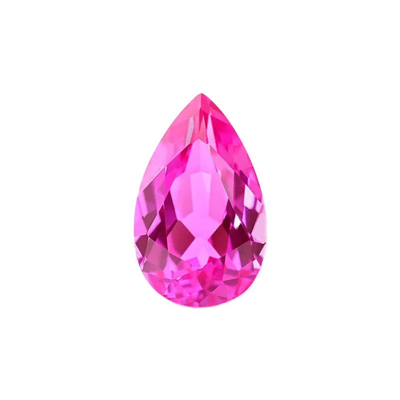 Pear Cut Lab Grown Hot Pink Sapphire
