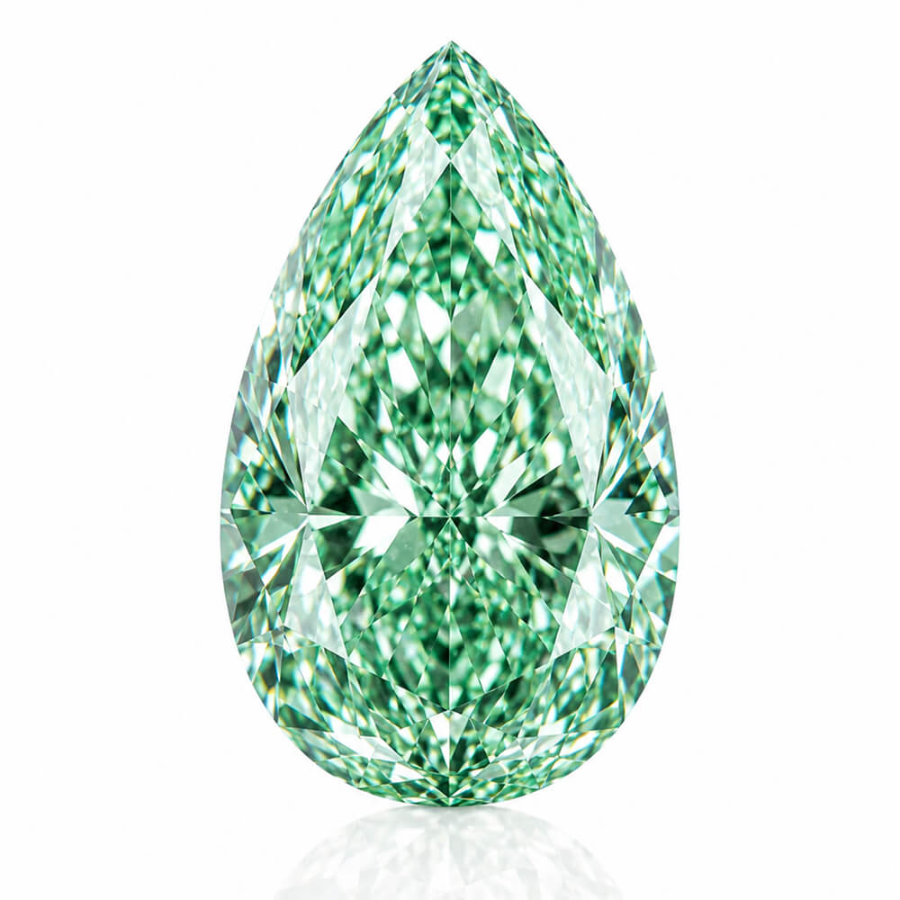 2.01ct VVS2 Pear Cut Lab Grown Green Diamond