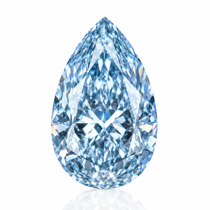 1.00ct VS1 Pear Cut Lab Grown Blue Diamond