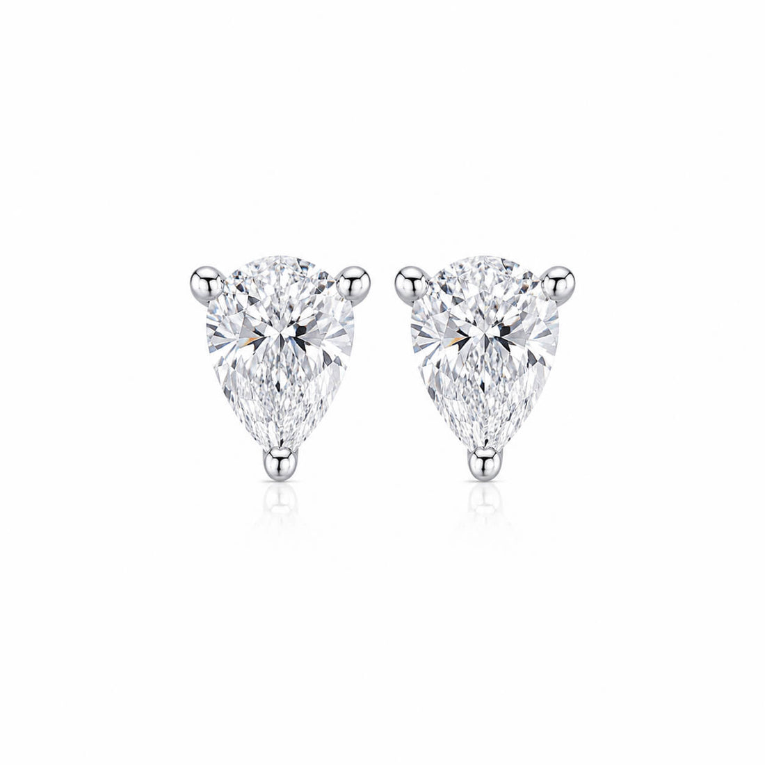 Pear cut lab grown diamond earrings stud