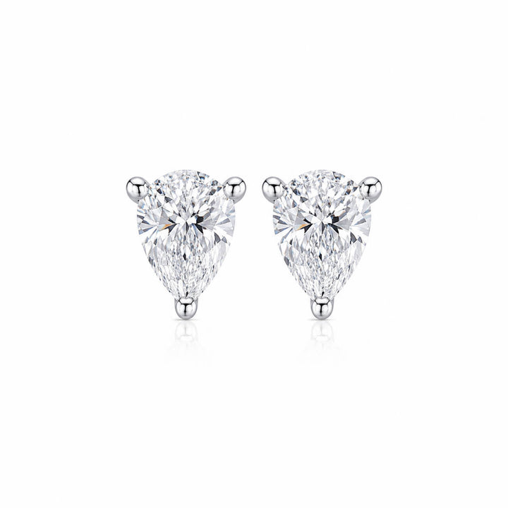 Pear cut lab grown diamond earrings stud