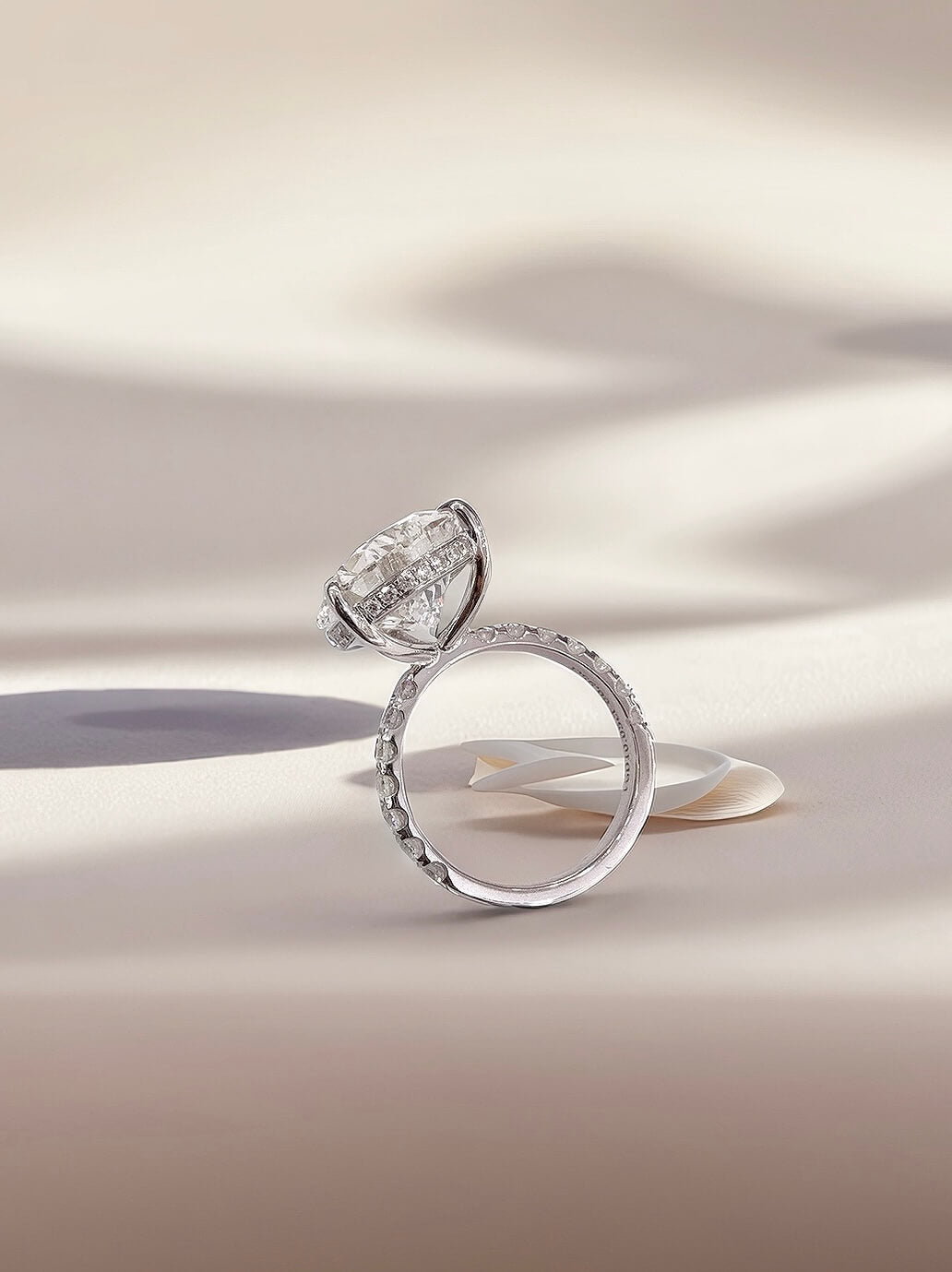 Pear cut lab grown diamond engagement ring