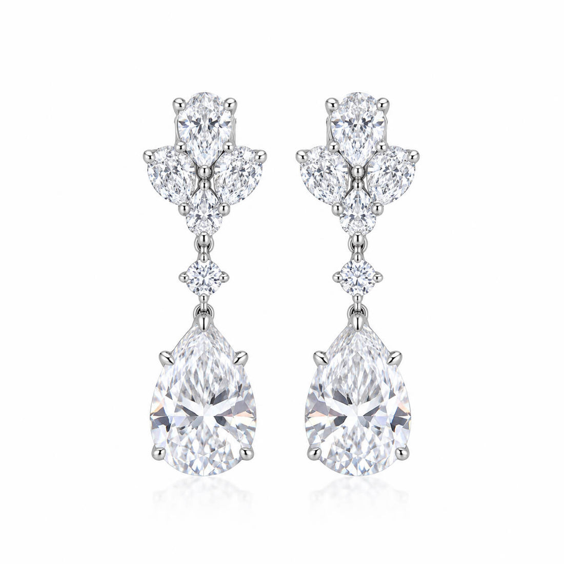 Pear cut lab grown diamond hoop earrings