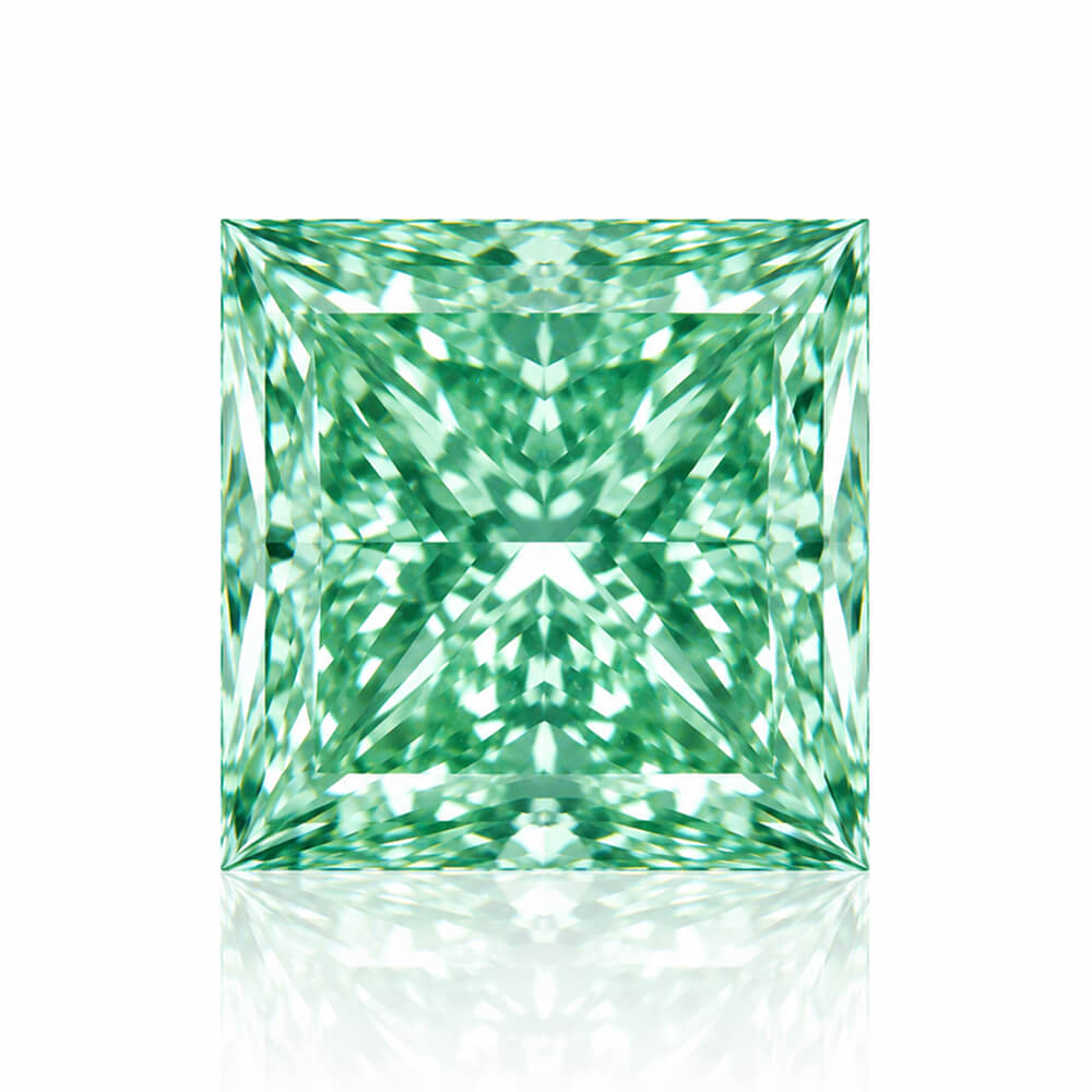 2.35ct VS1 Princess Cut Lab Grown Green Diamond