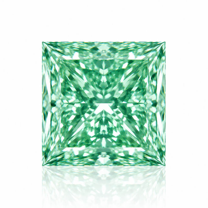 2.35ct VS1 Princess Cut Lab Grown Green Diamond
