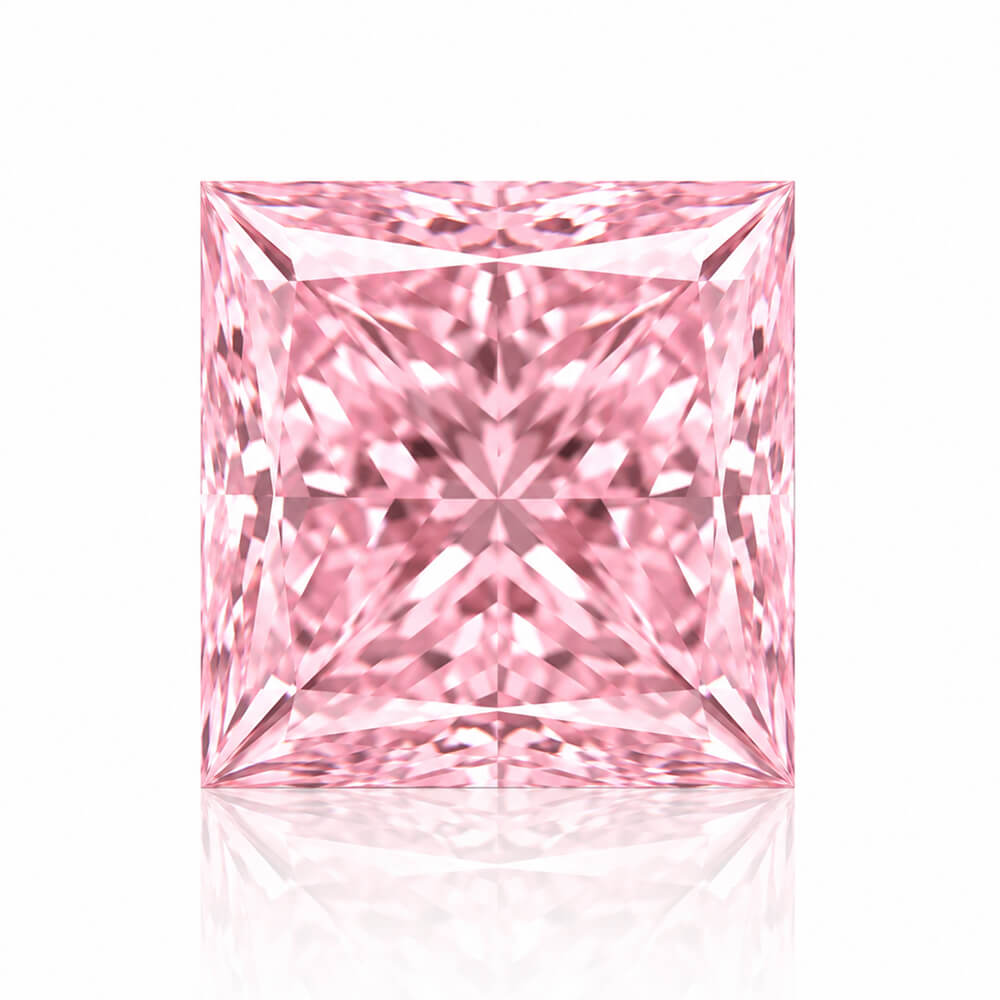 1.07ct VVS2 Princess Cut Lab Grown Pink Diamond