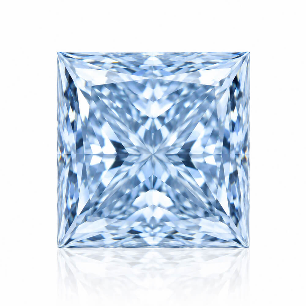 2.65ct VS1 Princess Cut Lab Grown Blue Diamond