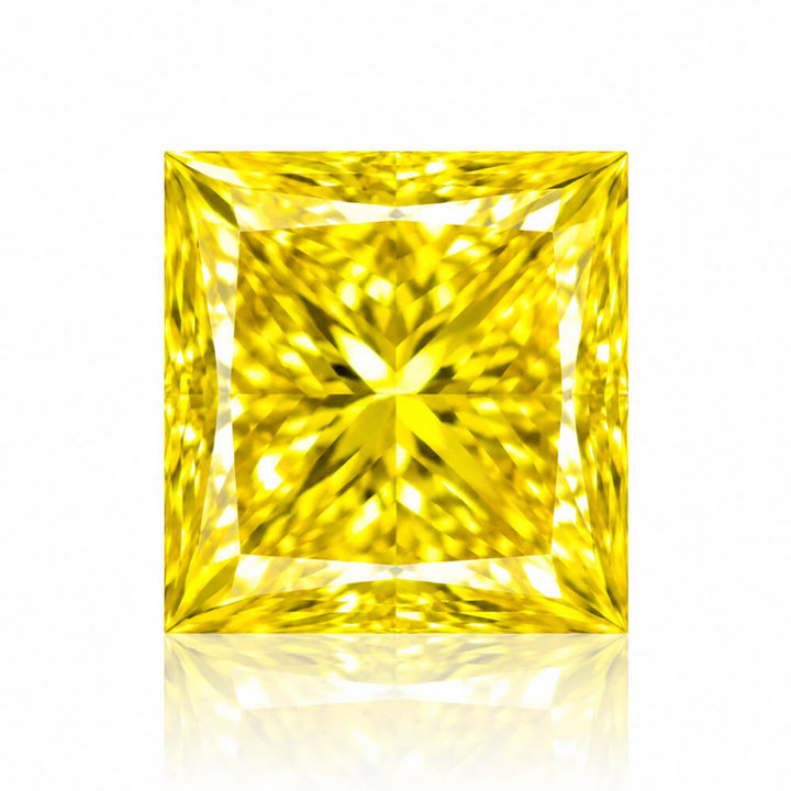 1.47ct VS1 Princess Cut Lab Grown Yellow Diamond