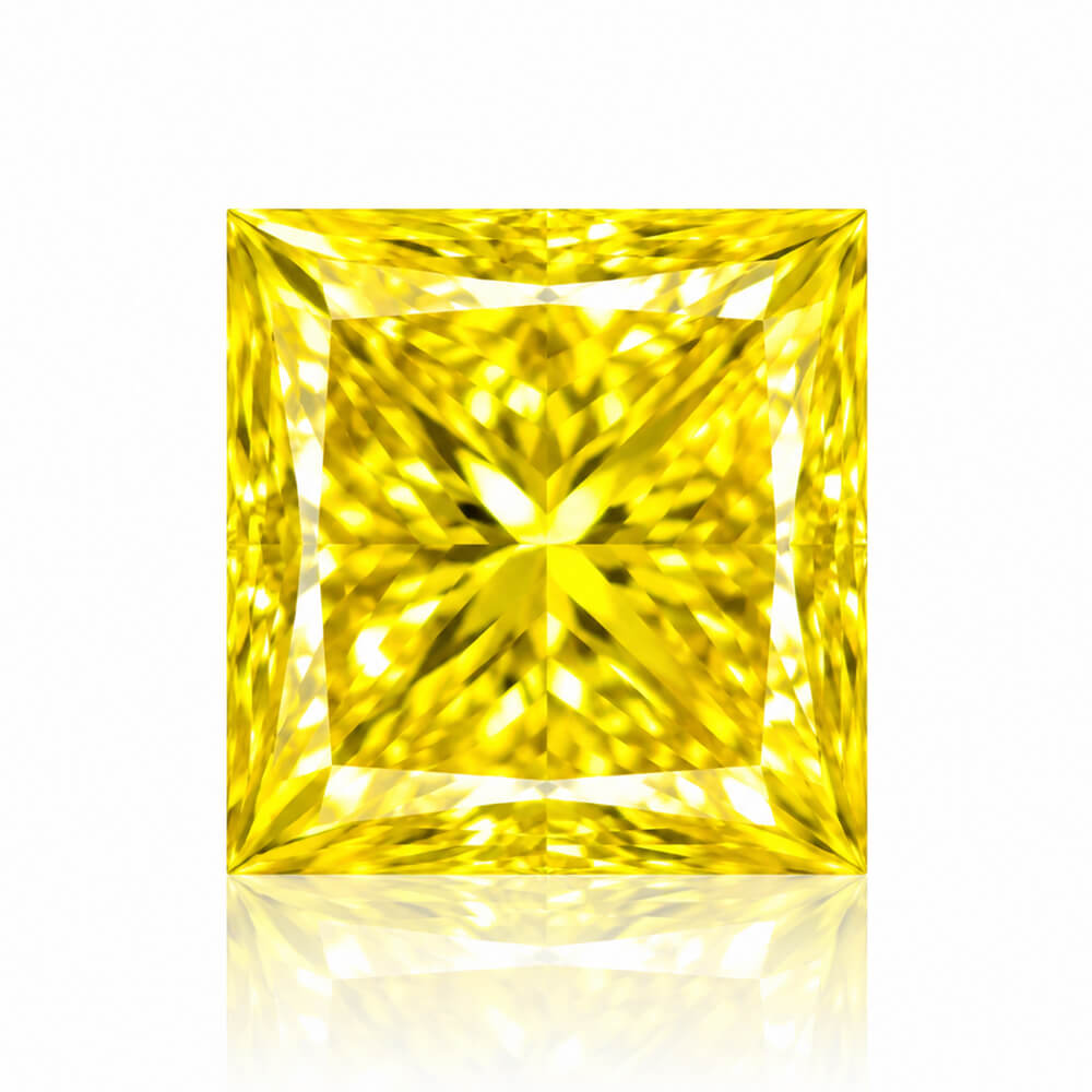 2.22ct VVS2 Princess Cut Lab Grown Yellow Diamond