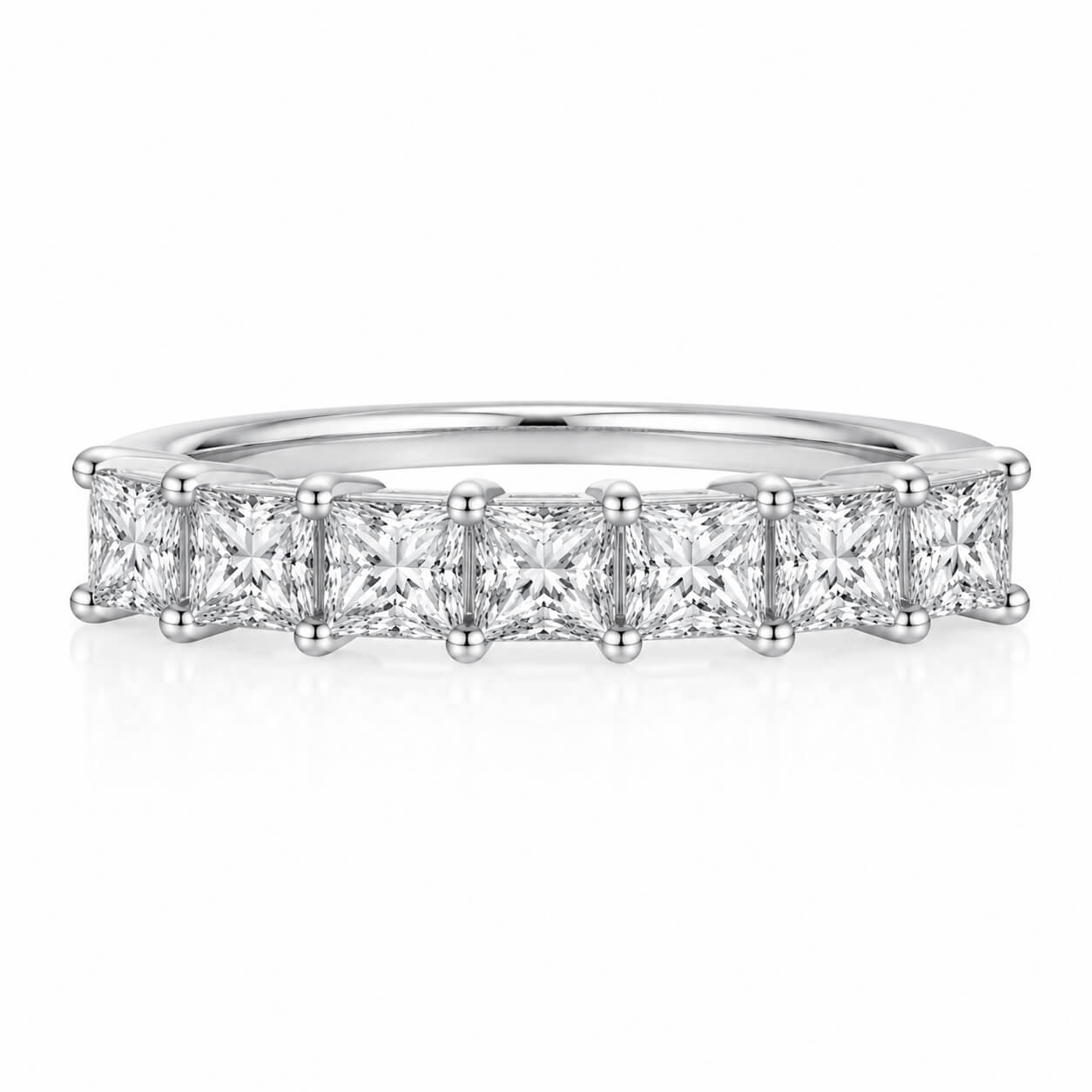 Princess cut lab grown diamond anniversary wedding ring
