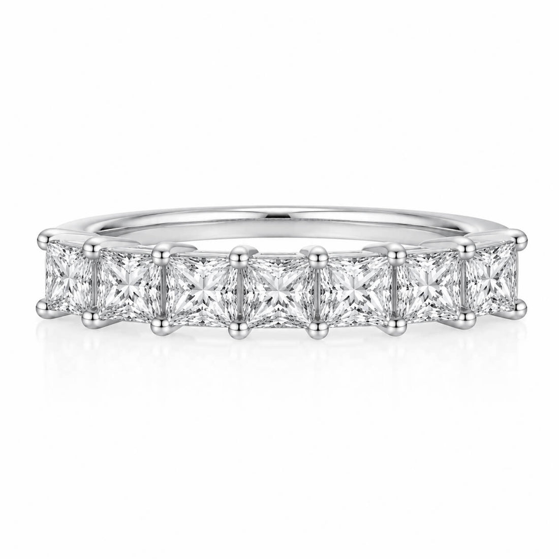 Princess cut lab grown diamond anniversary wedding ring