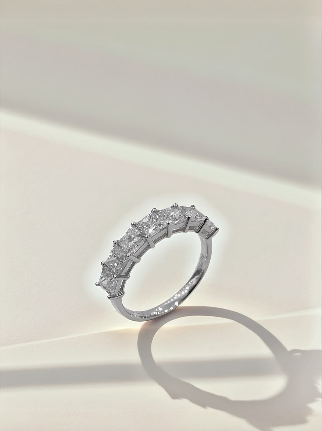 Princess cut lab grown diamond anniversary wedding ring