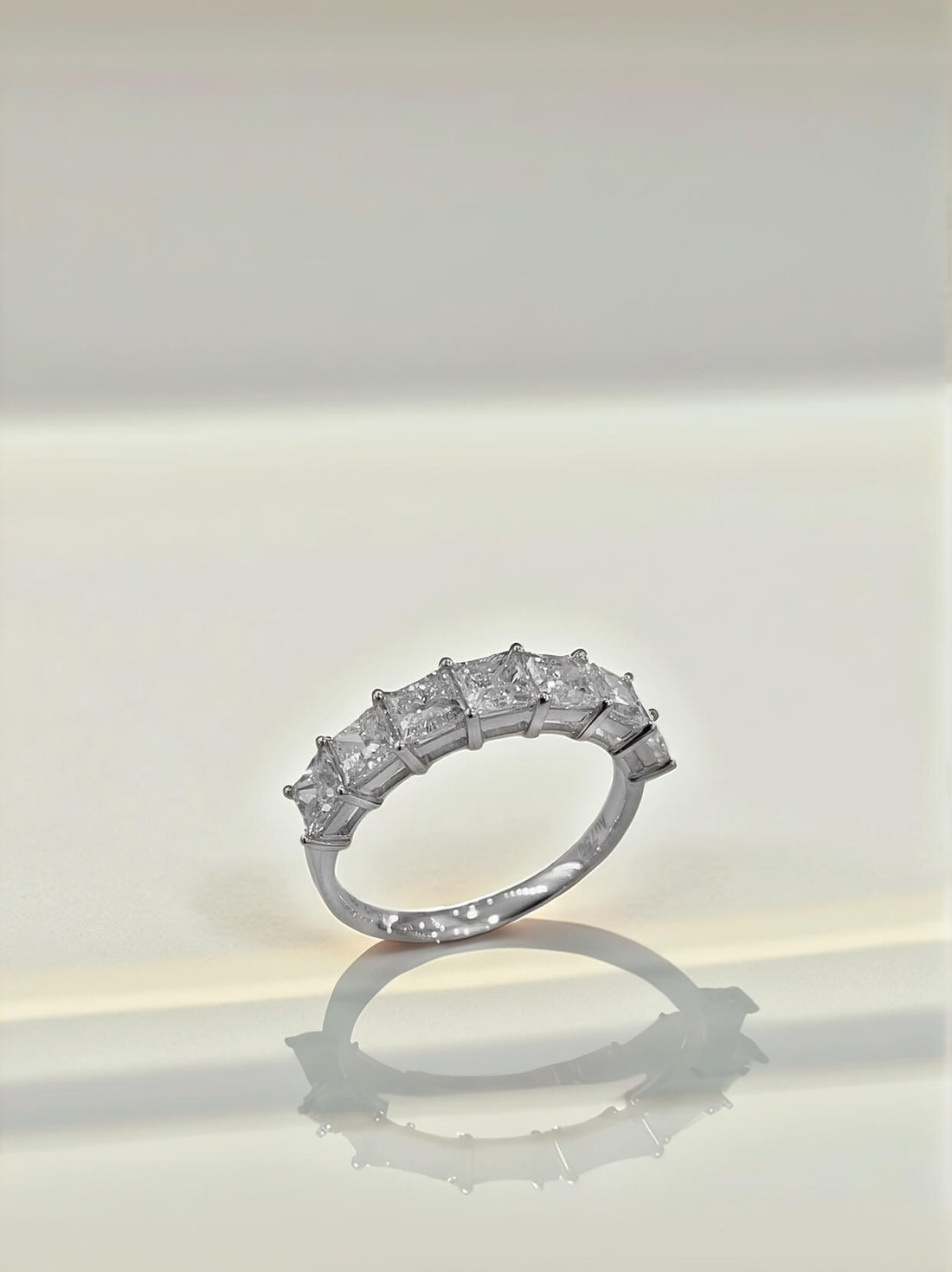 Princess cut lab grown diamond anniversary wedding ring
