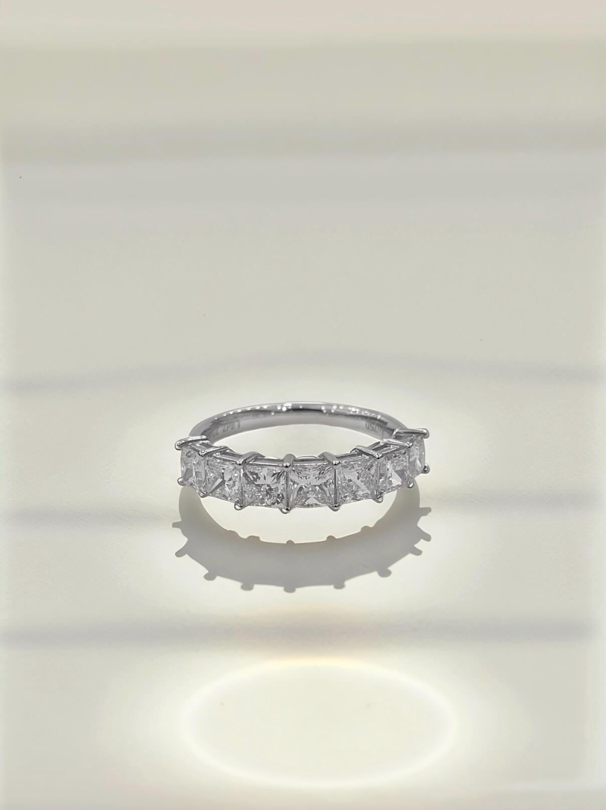 Princess cut lab grown diamond anniversary wedding ring
