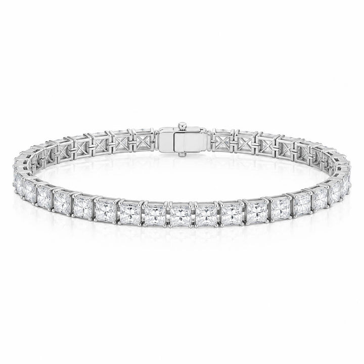 Princess cut lab grown diamond tennis bracelet