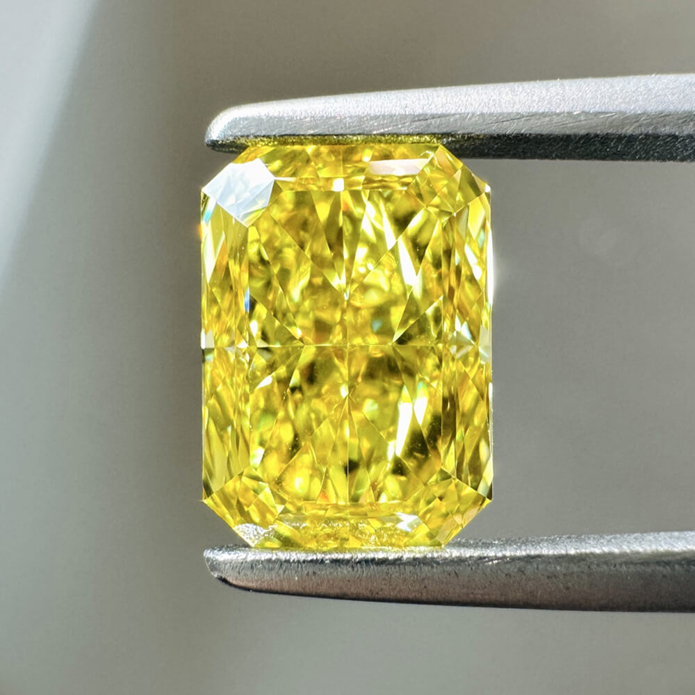 2.10ct VVS2 Radiant Cut Lab Grown Yellow Diamond
