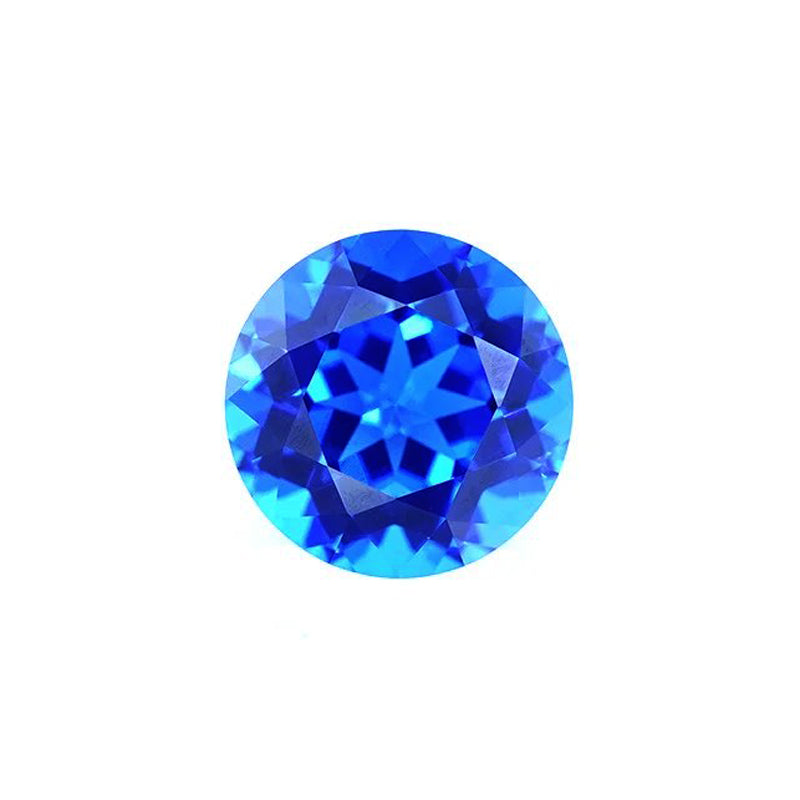 Round Brilliant Cut Lab Grown Blue Spinel