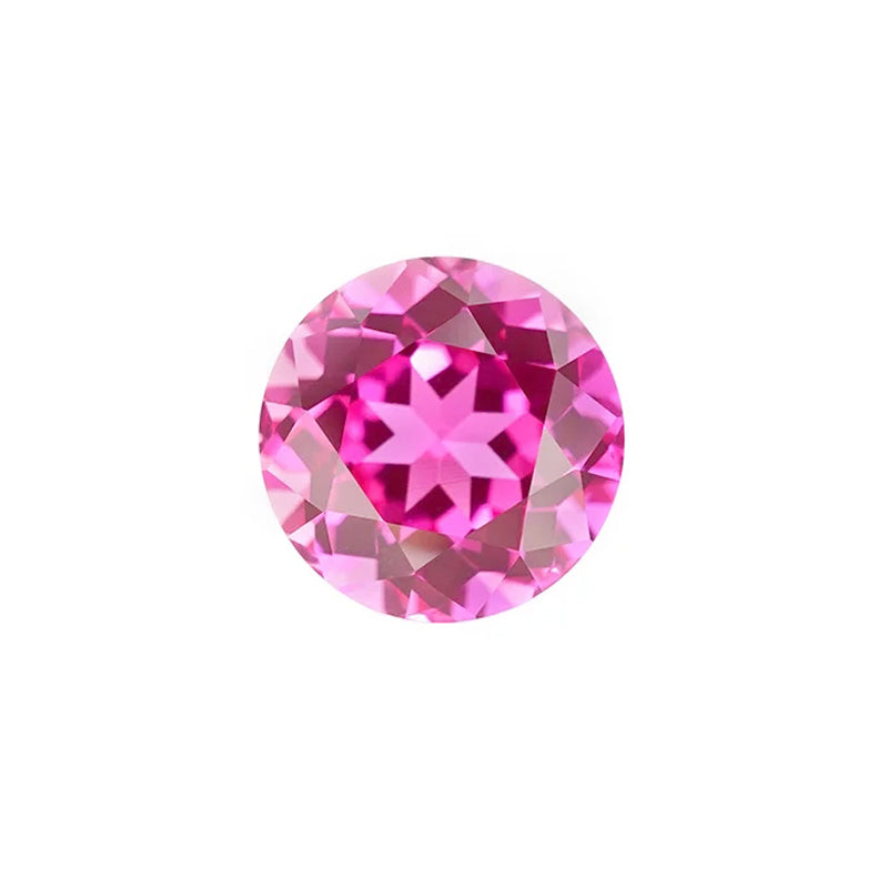 Round Brilliant Cut Lab Grown Hot Pink Sapphire