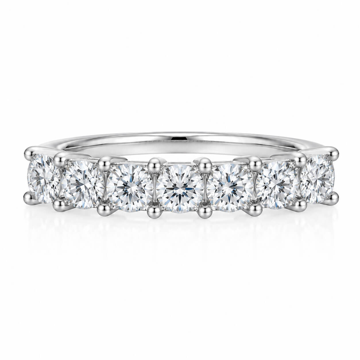 Round cut lab grown diamond anniversary wedding ring