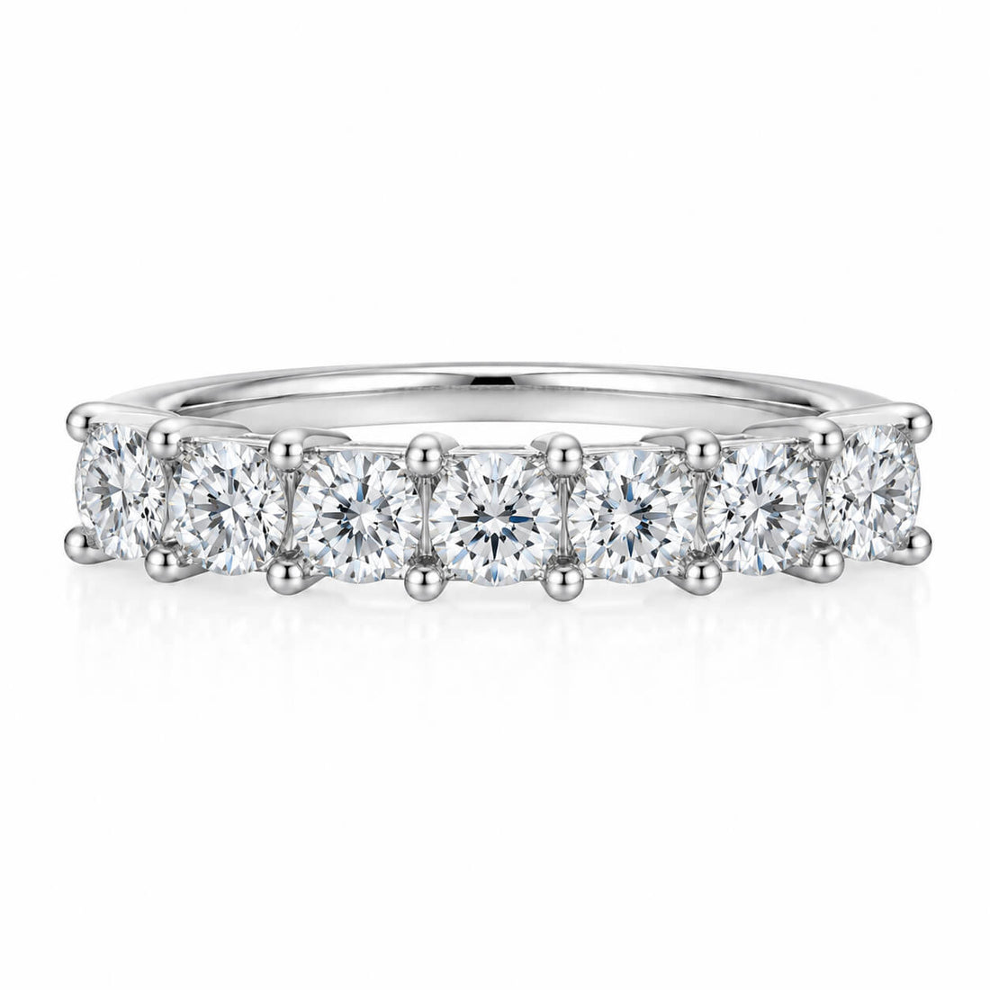 Round cut lab grown diamond anniversary wedding ring