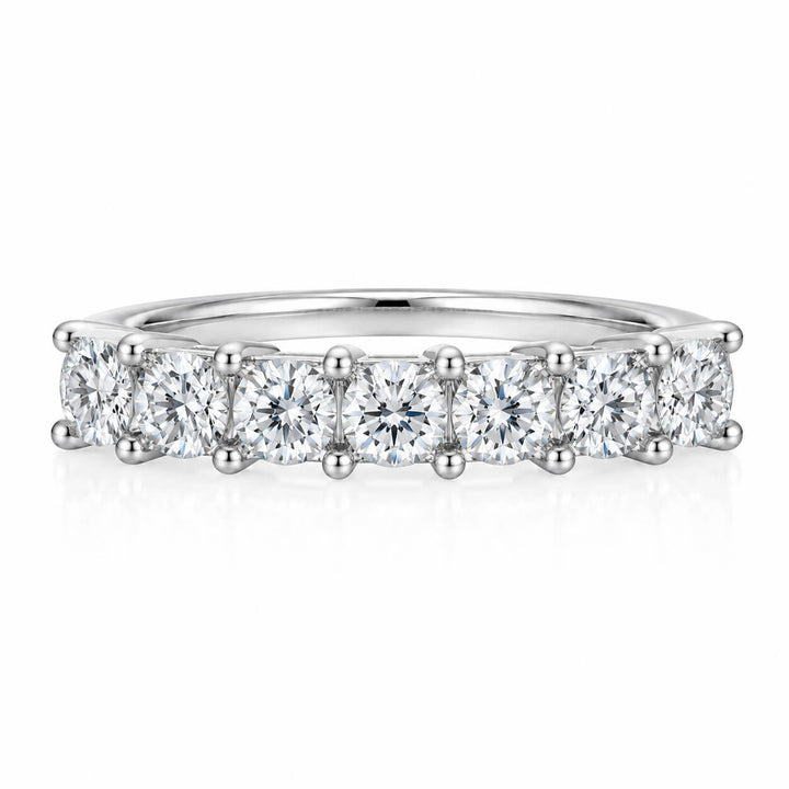 Round cut lab grown diamond anniversary wedding ring