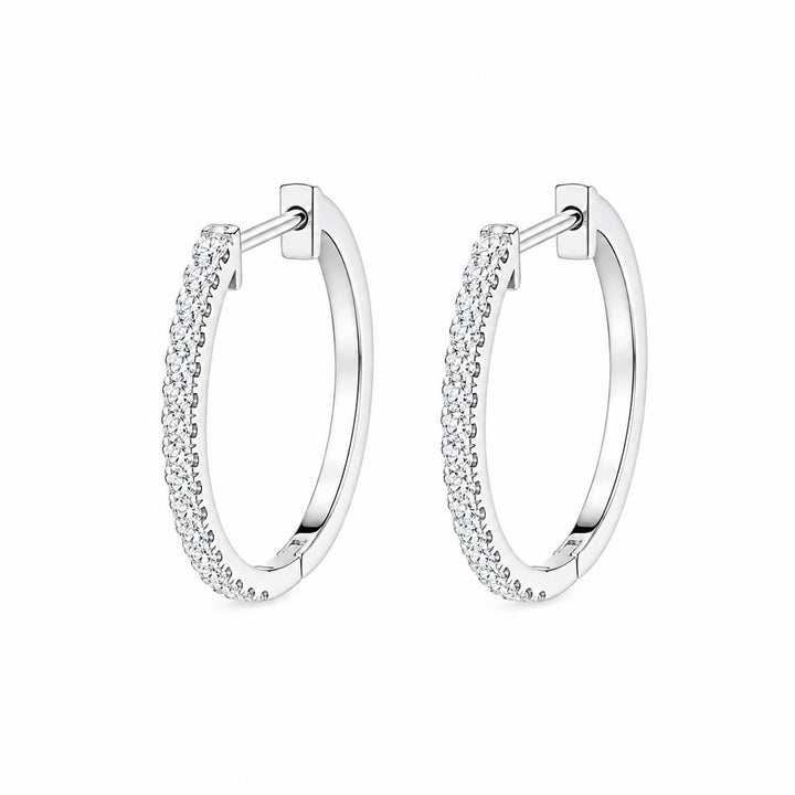Round cut lab grown diamond huggie hoop earrings