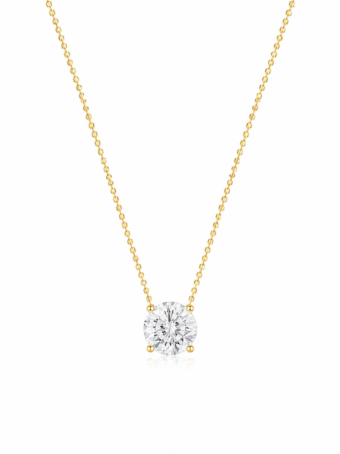 Round cut lab grown diamond pendant necklace