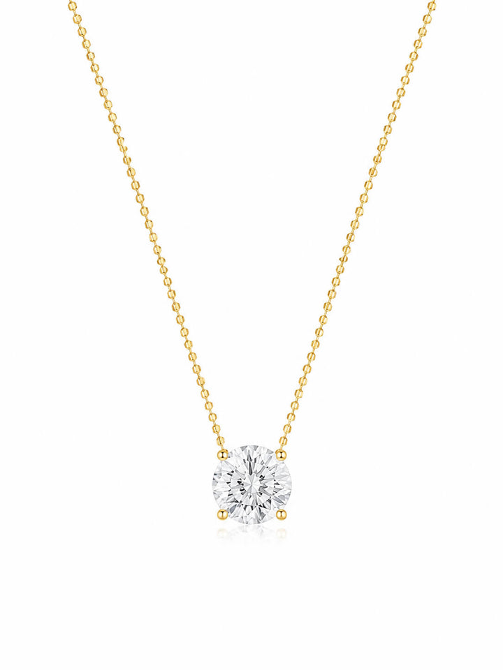Round cut lab grown diamond pendant necklace