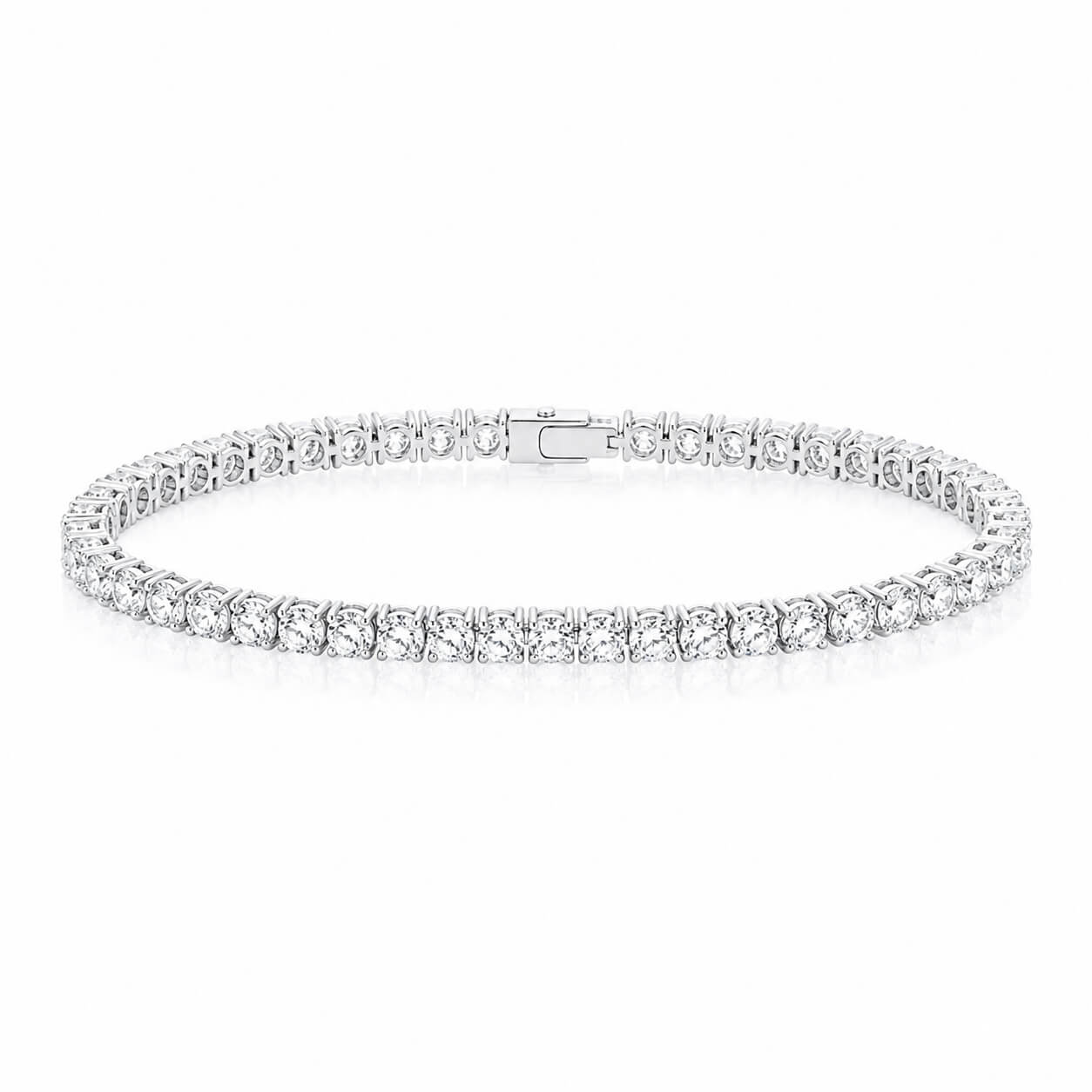 Round cut lab grown diamond tennis bracelet